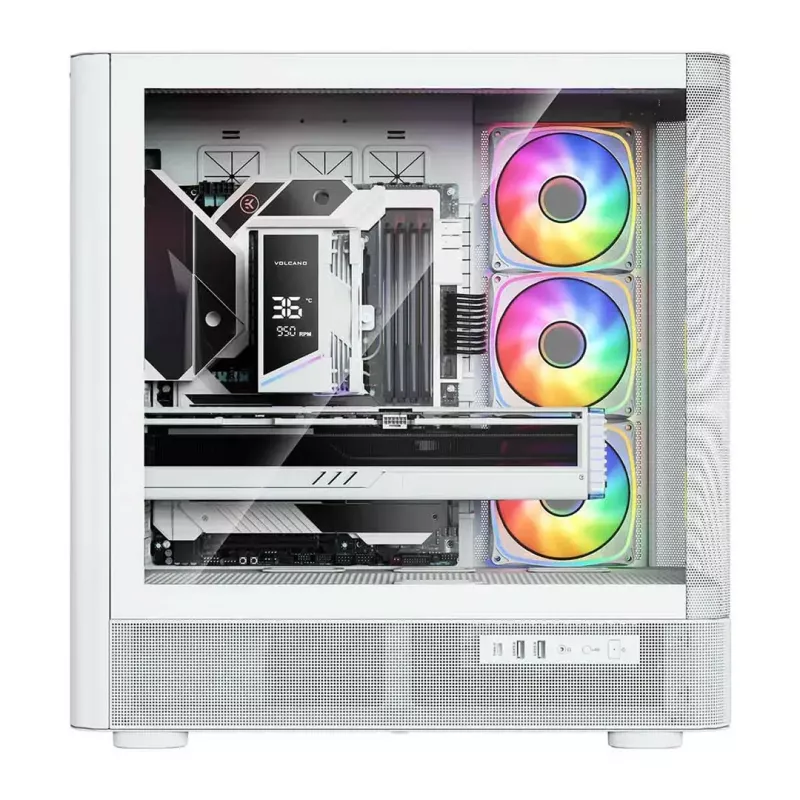 Caja de ordenador MODECOM VOLCANO AQ500 ARGB MIDI blanca