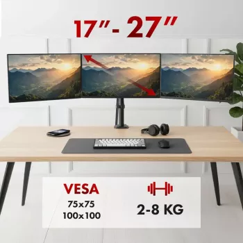 Soporte de monitor MACLEAN MC-137 — resorte de gas, para 3 monitores 17
