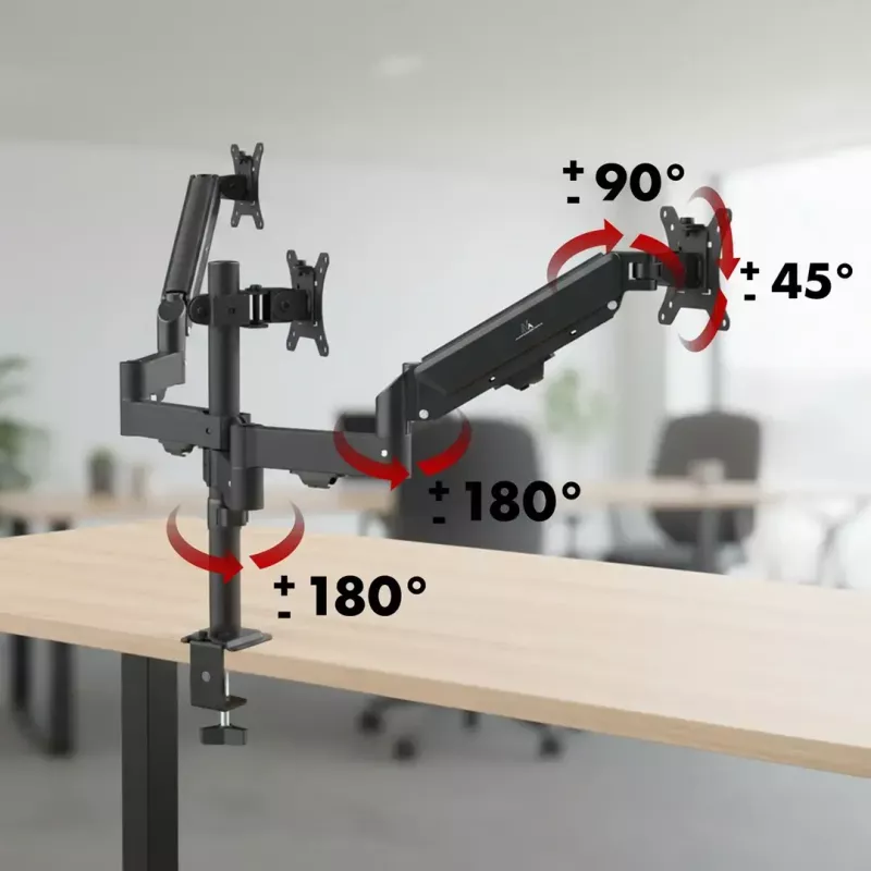 Soporte de monitor MACLEAN MC-137 — resorte de gas, para 3 monitores 17