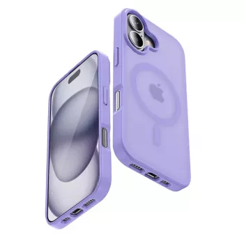 Funda MagSafe magnética Crong Hybrid Matte para iPhone 17 — lavanda translúcido, PC+TPU