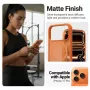 Funda MagSafe magnética Crong Hybrid Matte para iPhone 17 Pro — PC+TPU, naranja translúcido