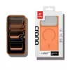 Funda MagSafe magnética Crong Hybrid Matte para iPhone 17 Pro Max — PC+TPU, naranja translúcido