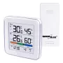 Estación meteorológica inalámbrica GreenBlue GB169 — temperatura y humedad interior/exterior, reloj, alarma, alcance hasta 60 m, °C/°F seleccionable