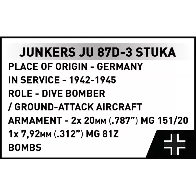 Set de construcción Cobi Blocks Junkers JU 87D-3 Stuka 556 piezas