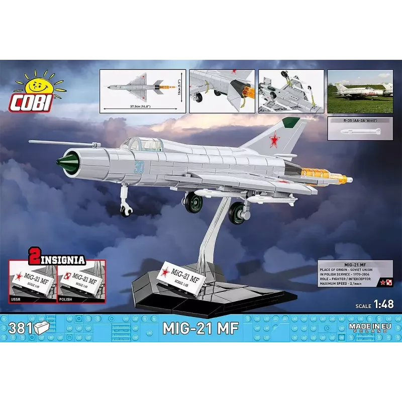 Bloques de construcción Cobi MiG-21 MF set de 381 bloques — maqueta de juguete para montar