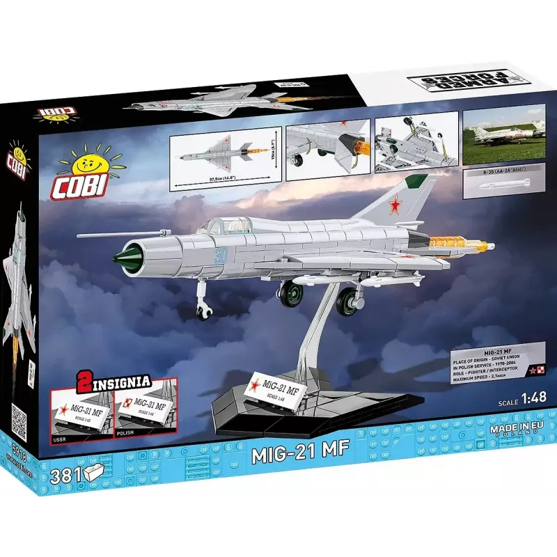 Bloques de construcción Cobi MiG-21 MF set de 381 bloques — maqueta de juguete para montar