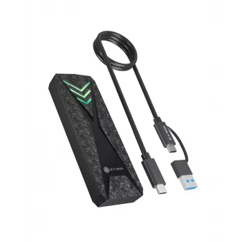 Caja para SSD M.2 NVMe ICY BOX con USB 3.2 Gen 2 Type-C e iluminación RGB