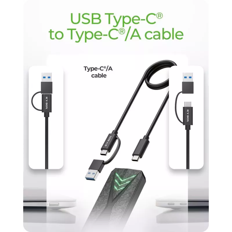 Caja para SSD M.2 NVMe ICY BOX con USB 3.2 Gen 2 Type-C e iluminación RGB