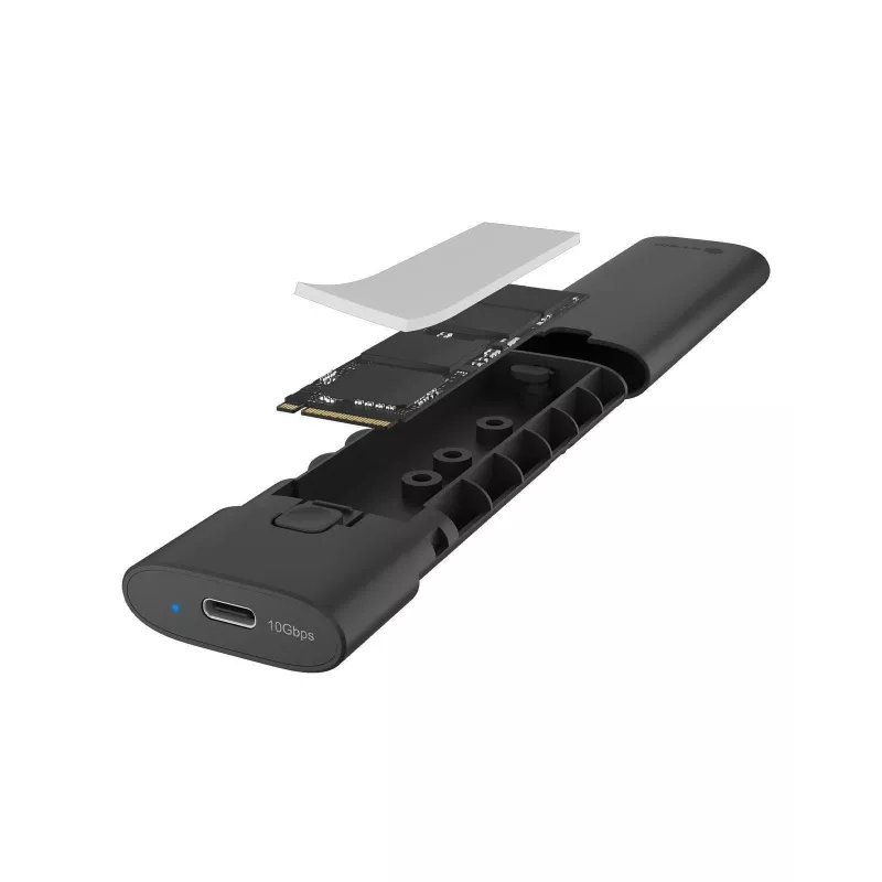 Caja para M.2 NVMe ICY BOX con USB 3.2 Gen 2 Type-C, caja para SSD, M.2, PCI Express, 10 Gbit/s, Hot-Swap, negra
