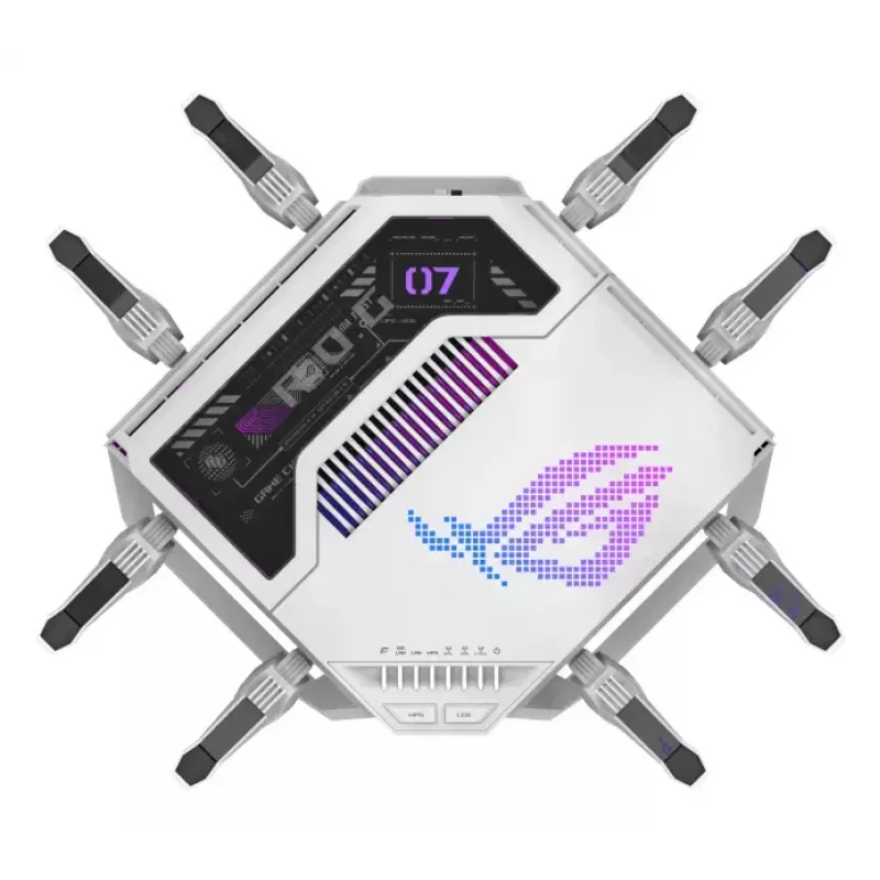 Router ASUS ROG Rapture GT-BE19000AI Wi-Fi 10 Gigabit Ethernet tribanda (2,4 GHz / 5 GHz / 6 GHz) blanco