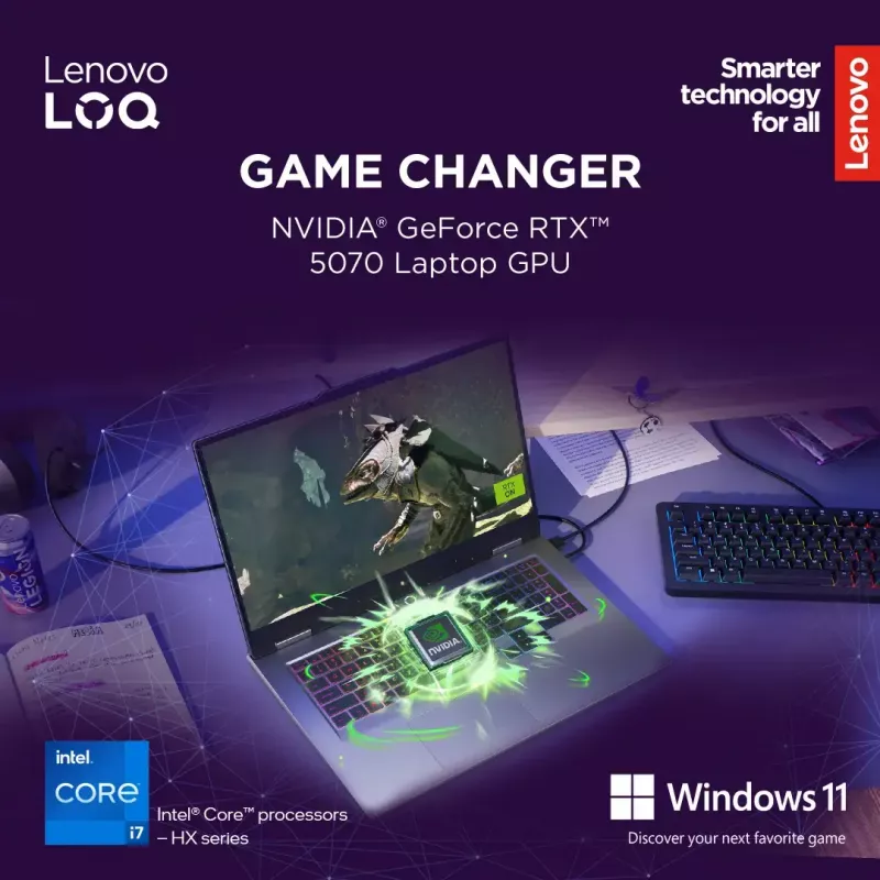 Portátil Lenovo LOQ 17IRX10 17,3 inch FHD IPS i7-13650HX 16 GB DDR5 1 TB SSD NVIDIA GeForce RTX 5060 8 GB Windows 11 Home Luna Grey