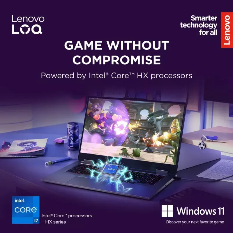 Portátil Lenovo LOQ 17IRX10 17,3 inch FHD IPS i7-13650HX 16 GB DDR5 1 TB SSD NVIDIA GeForce RTX 5060 8 GB Windows 11 Home Luna Grey