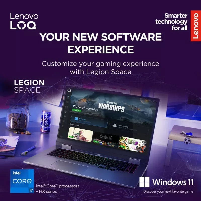 Portátil Lenovo LOQ 17IRX10 17,3 inch FHD IPS i7-13650HX 16 GB DDR5 1 TB SSD NVIDIA GeForce RTX 5060 8 GB Windows 11 Home Luna Grey