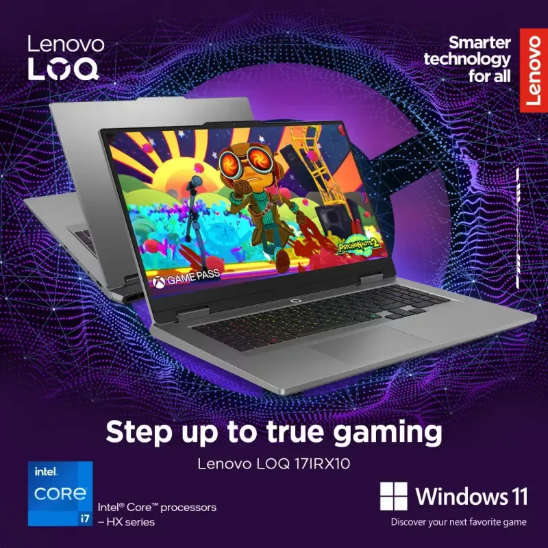 Portátil Lenovo LOQ 17IRX10 17,3 inch FHD IPS i7-13650HX 16 GB DDR5 1 TB SSD NVIDIA GeForce RTX 5060 8 GB Windows 11 Home Luna Grey