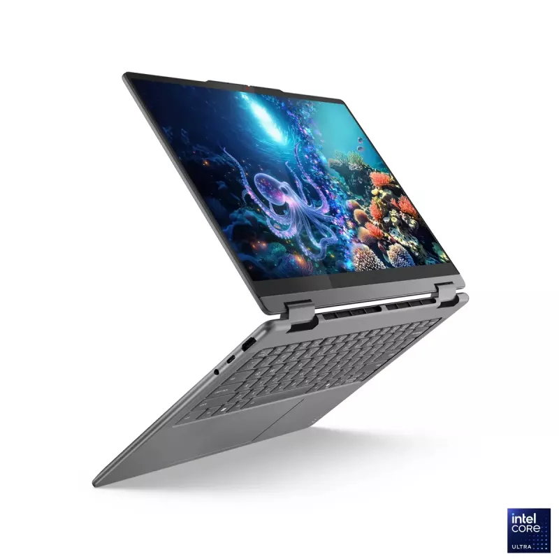 Lenovo Yoga 7 2 en 1 14ILL10 | Luna Grey | 14 inch | OLED | Pantalla táctil | WUXGA | 1920 x 1200 píxeles | Intel Core Ultra 7 | 256V | 16 GB | LPDDR5x soldado | Capacidad de unidad de estado sólido 512 GB | Intel Arc Graphics 140V | Windows 11 Home | 802.11be | Versión de Bluetooth 5.4 | Idioma del teclado Inglés | Teclado retroiluminado | Garantía 24 mes(es) | Garantía de batería 12 mes(es)