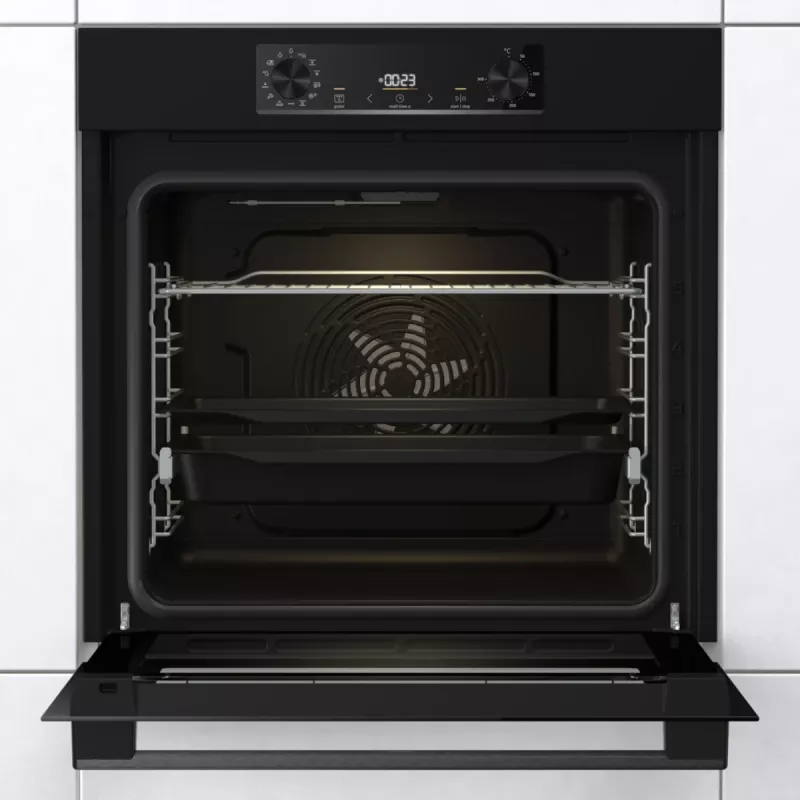 Horno eléctrico Gorenje BOS6737E06B RAL9005, Grande, Eléctrico, 77 l, 77 l, 2300 W, 300 °C