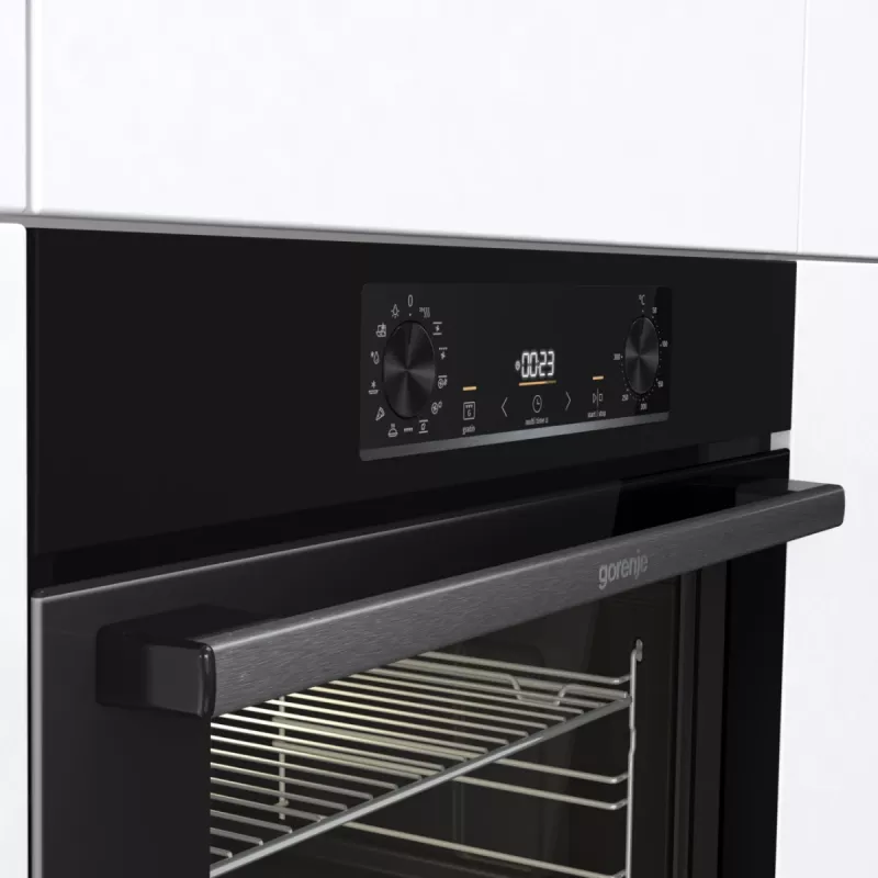Horno eléctrico Gorenje BOS6737E06B RAL9005, Grande, Eléctrico, 77 l, 77 l, 2300 W, 300 °C