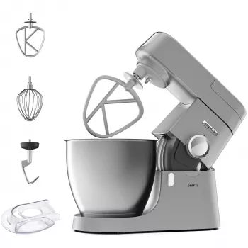 Batidora de vaso Kenwood Chef XL KVL4110S – 1200 W, bol de acero inoxidable de 6,7 L, batidor planetario, batidora, Plata