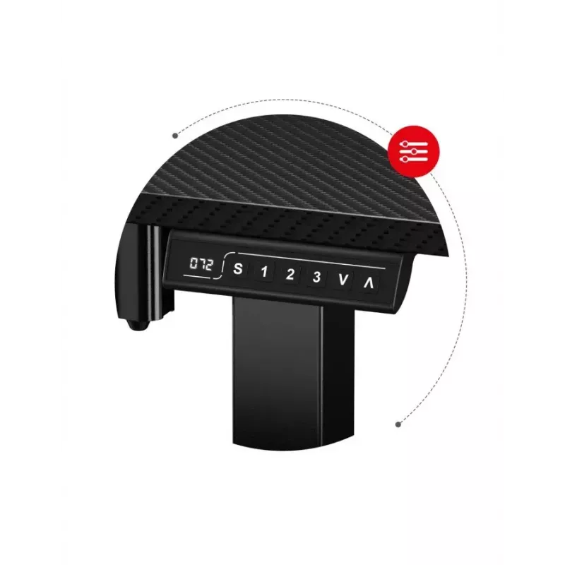 Escritorio gaming recto Huzaro Hero 8.2 Negro MDF rectangular 1200x600 mm, altura ajustable 720–1180 mm, capacidad de carga 80 kg