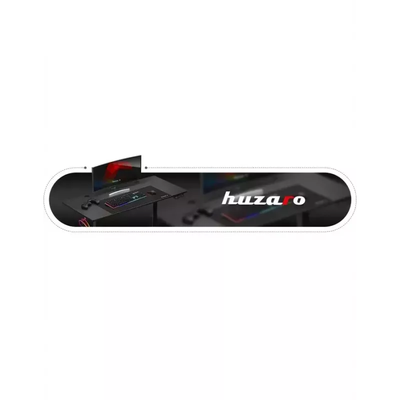 Escritorio gaming recto Huzaro Hero 8.2 Negro MDF rectangular 1200x600 mm, altura ajustable 720–1180 mm, capacidad de carga 80 kg