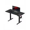 Escritorio gaming recto Huzaro Hero 8.2 Negro MDF rectangular 1200x600 mm, altura ajustable 720–1180 mm, capacidad de carga 80 kg