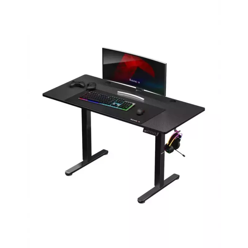 Escritorio gaming recto Huzaro Hero 8.2 Negro MDF rectangular 1200x600 mm, altura ajustable 720–1180 mm, capacidad de carga 80 kg
