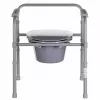 Silla de inodoro plegable ANTAR con reposabrazos, caja de almacenamiento, estructura de acero, altura ajustable 35–50 cm, carga máx. 120 kg, gris