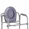 Silla de inodoro plegable ANTAR con reposabrazos, caja de almacenamiento, estructura de acero, altura ajustable 35–50 cm, carga máx. 120 kg, gris