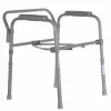 Silla de inodoro plegable ANTAR con reposabrazos, caja de almacenamiento, estructura de acero, altura ajustable 35–50 cm, carga máx. 120 kg, gris