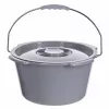 Silla de inodoro plegable ANTAR con reposabrazos, caja de almacenamiento, estructura de acero, altura ajustable 35–50 cm, carga máx. 120 kg, gris