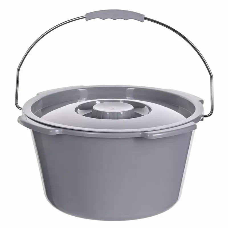 Silla de inodoro plegable ANTAR con reposabrazos, caja de almacenamiento, estructura de acero, altura ajustable 35–50 cm, carga máx. 120 kg, gris