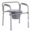 Silla de inodoro plegable ANTAR con reposabrazos, caja de almacenamiento, estructura de acero, altura ajustable 35–50 cm, carga máx. 120 kg, gris