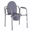 Silla de inodoro plegable ANTAR con reposabrazos, caja de almacenamiento, estructura de acero, altura ajustable 35–50 cm, carga máx. 120 kg, gris