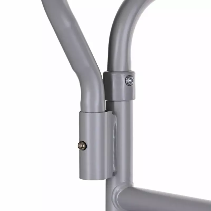 Silla de inodoro plegable ANTAR con reposabrazos, caja de almacenamiento, estructura de acero, altura ajustable 35–50 cm, carga máx. 120 kg, gris