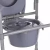 Silla de inodoro plegable ANTAR con reposabrazos, caja de almacenamiento, estructura de acero, altura ajustable 35–50 cm, carga máx. 120 kg, gris