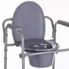 Silla de inodoro plegable ANTAR con reposabrazos, caja de almacenamiento, estructura de acero, altura ajustable 35–50 cm, carga máx. 120 kg, gris