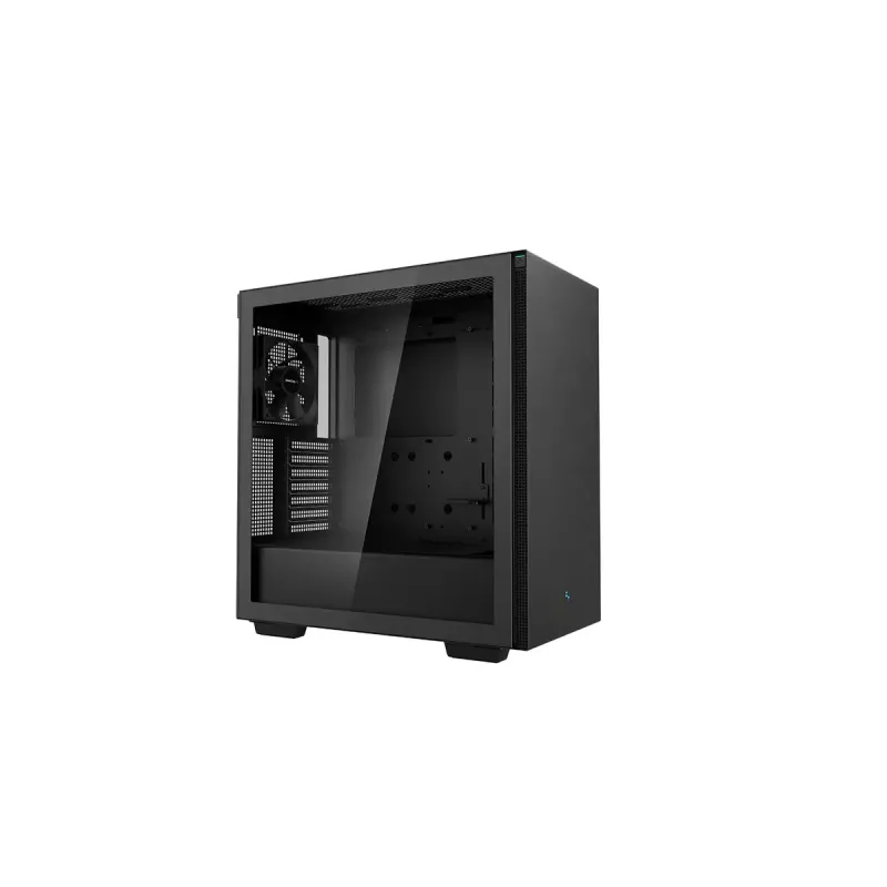 Caja de PC DeepCool CH510 Midi Tower Negra — cristal templado, microATX/ATX, compatible con radiadores de 360 mm frontal/superior, longitud máxima de GPU 38 cm, fuente de alimentación inferior, 7 ranuras de expansión