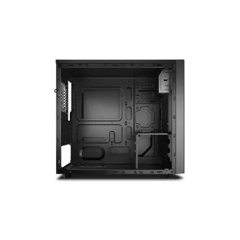 Caja de PC DeepCool Matrexx 30 SI Mini Tower — Micro ATX/Mini-ITX, 3x3,5 pulgadas + 2x2,5 pulgadas bahías, 25 cm GPU, 15,1 cm disipador de CPU, fuente de alimentación superior, negra