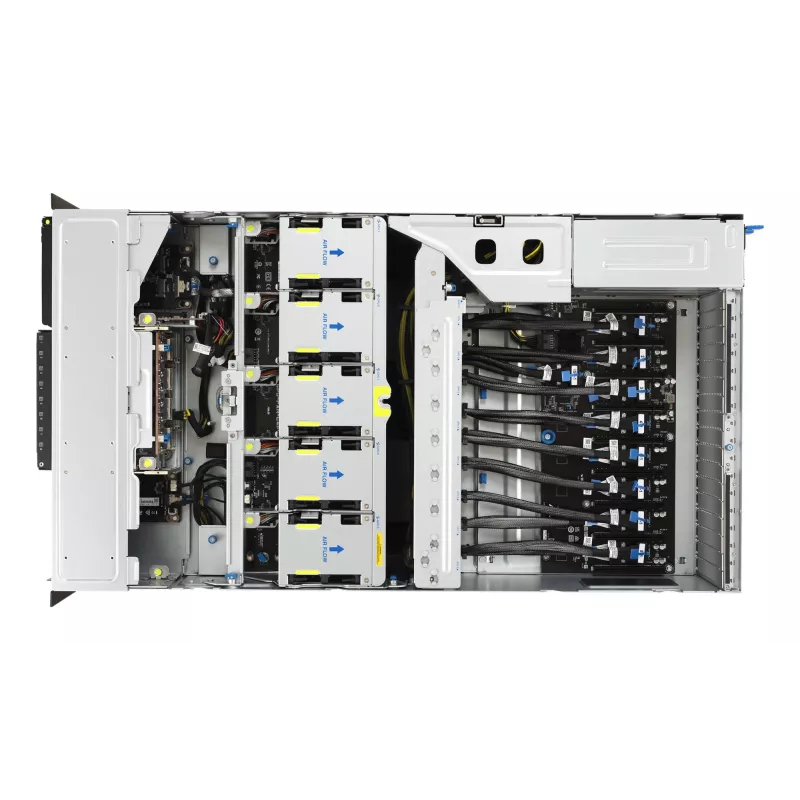 Servidor rack ASUS ESC8000A-E13 (4U) Plata – LGA 6096, AMD EPYC, DDR5, hasta 3 TB, 24 DIMM, 2× CPU, 3200 W PSU