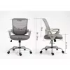 Silla de oficina giratoria ActiveJet YK507 – asiento acolchado, respaldo de malla, tapizado de tela gris, altura 90–100 cm, ancho del respaldo 45 cm