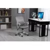 Silla de oficina giratoria ActiveJet YK507 – asiento acolchado, respaldo de malla, tapizado de tela gris, altura 90–100 cm, ancho del respaldo 45 cm