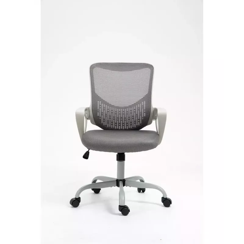 Silla de oficina giratoria ActiveJet YK507 – asiento acolchado, respaldo de malla, tapizado de tela gris, altura 90–100 cm, ancho del respaldo 45 cm