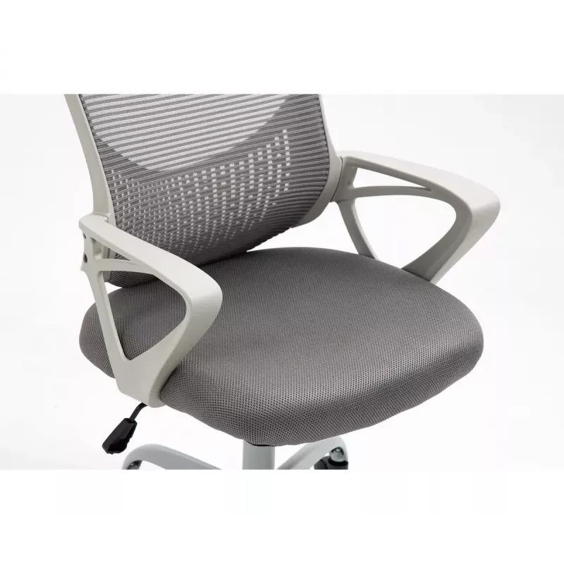 Silla de oficina giratoria ActiveJet YK507 – asiento acolchado, respaldo de malla, tapizado de tela gris, altura 90–100 cm, ancho del respaldo 45 cm