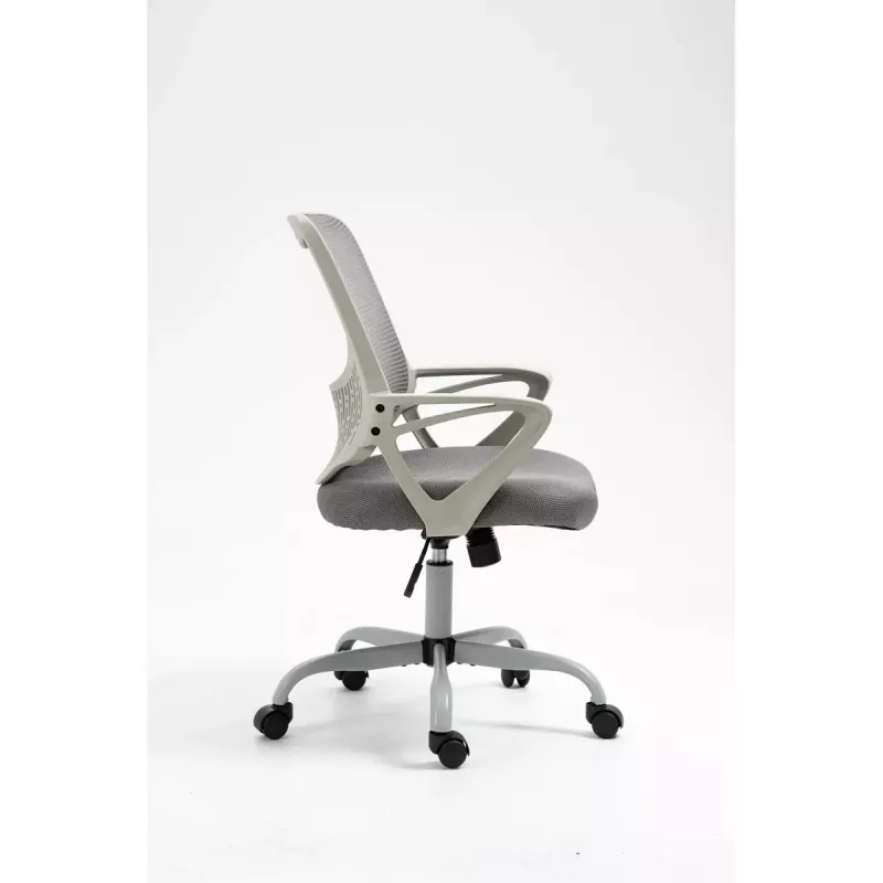 Silla de oficina giratoria ActiveJet YK507 – asiento acolchado, respaldo de malla, tapizado de tela gris, altura 90–100 cm, ancho del respaldo 45 cm
