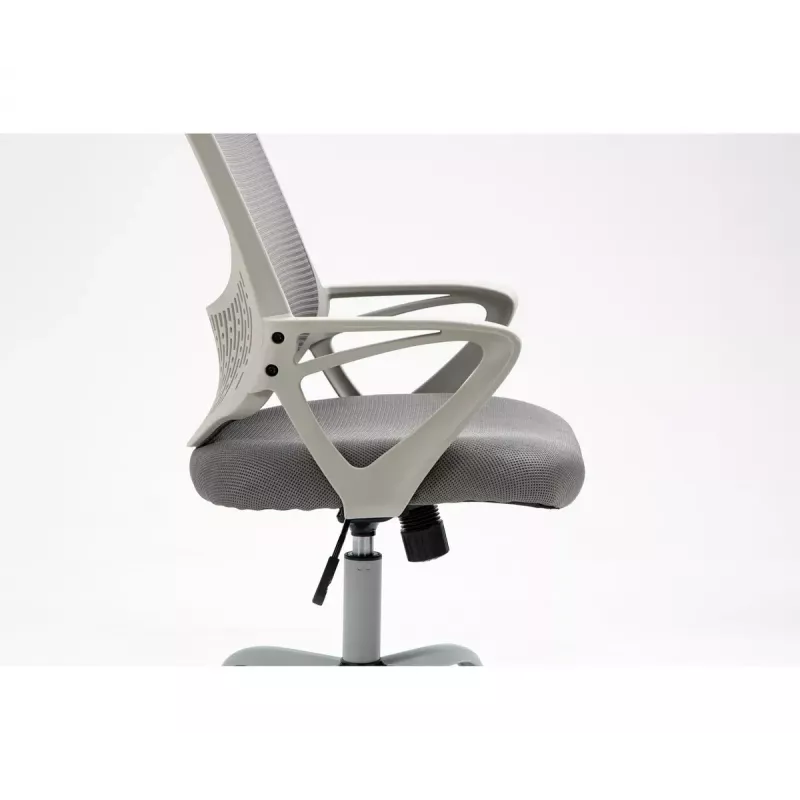 Silla de oficina giratoria ActiveJet YK507 – asiento acolchado, respaldo de malla, tapizado de tela gris, altura 90–100 cm, ancho del respaldo 45 cm