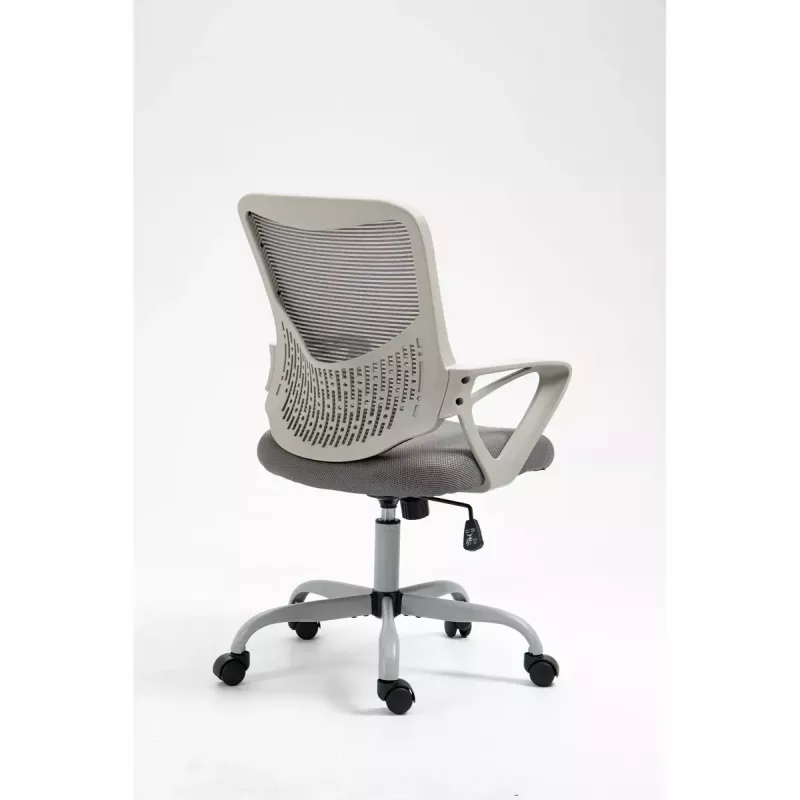 Silla de oficina giratoria ActiveJet YK507 – asiento acolchado, respaldo de malla, tapizado de tela gris, altura 90–100 cm, ancho del respaldo 45 cm