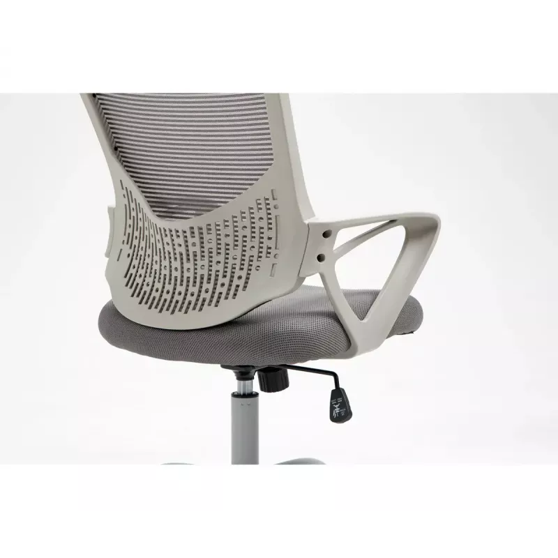 Silla de oficina giratoria ActiveJet YK507 – asiento acolchado, respaldo de malla, tapizado de tela gris, altura 90–100 cm, ancho del respaldo 45 cm