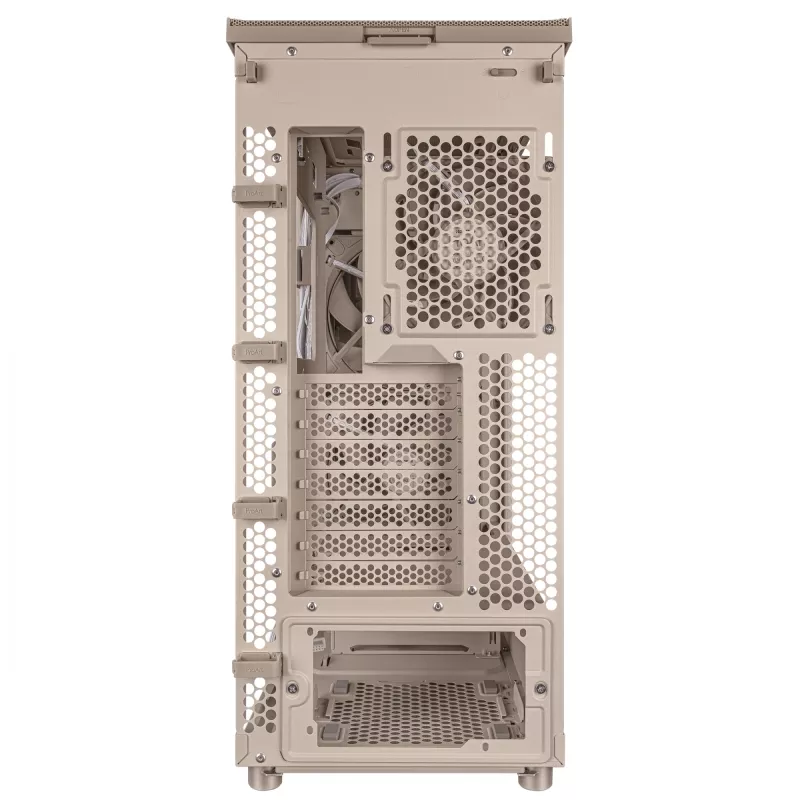 Caja de PC ASUS ProArt PA401 Wood Edition Beige — semitorre, frontal de metal