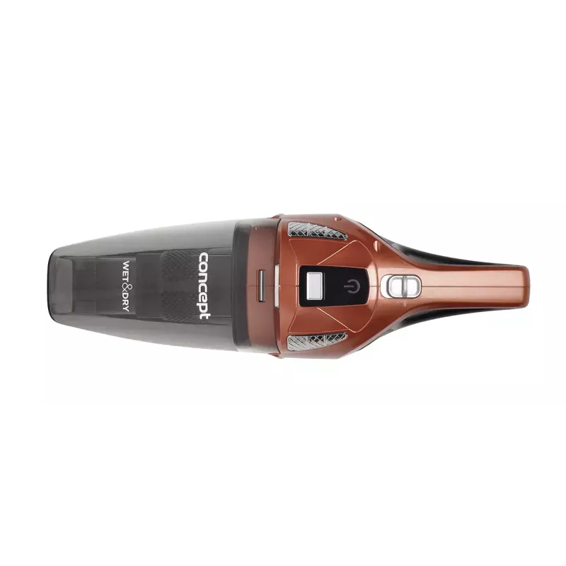 Aspirador de mano Concept VP4360 — limpieza en seco y en húmedo, filtro HEPA, 0,45 l de polvo, 0,15 l de líquido, 45 min de autonomía, negro/marrón