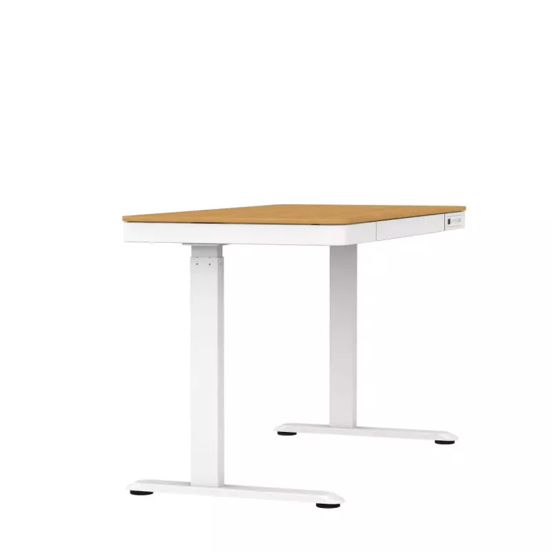 Escritorio de altura regulable eléctrico ActiveJet ET119W-C 140x70 cm — 1 motor, altura 725–1225 mm, blanco/roble